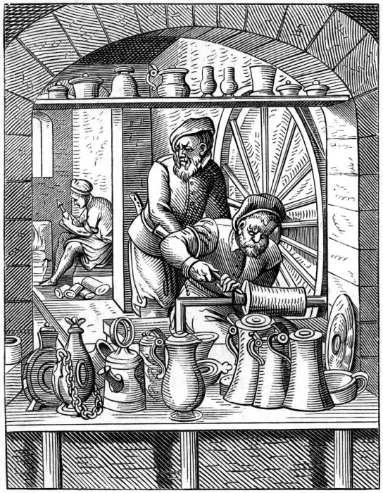 Framed Print : Tinman, 16th century (1849). Artist: Jost Amman Framed Print : Tinman, 16th century (1849). Artist: Jost Amman