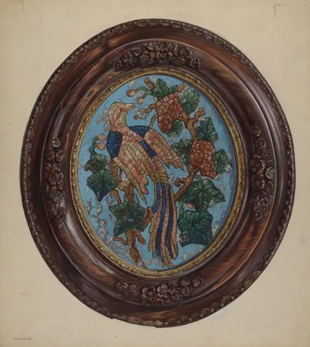 Framed Print : Tinsel Picture, c. 1937. Creator: James McLellan Framed Print : Tinsel Picture, c. 1937. Creator: James McLellan