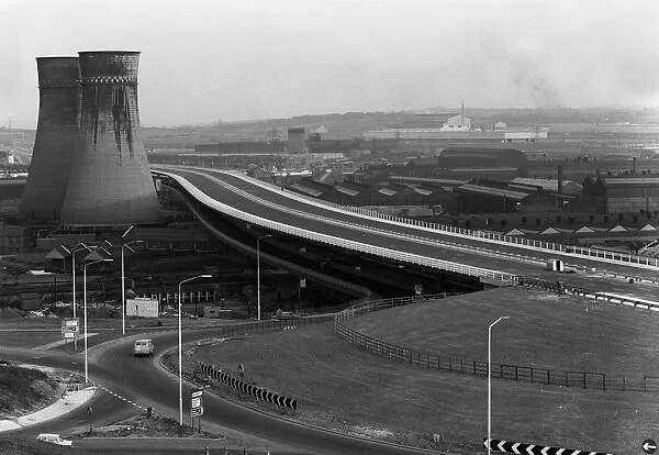 Tinsley Viaduct on the M1 after completion, Sheffield, South Yorkshire, 1968. Artist