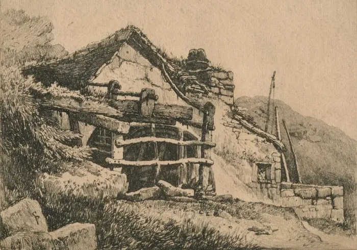 Framed Print : At Tintagel, 1816. Artist: Samuel Prout Framed Print : At Tintagel, 1816. Artist: Samuel Prout