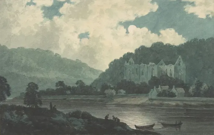 Framed Print : Tintern Abbey by Moonlight, ca. 1789. Creator: John Warwick Smith