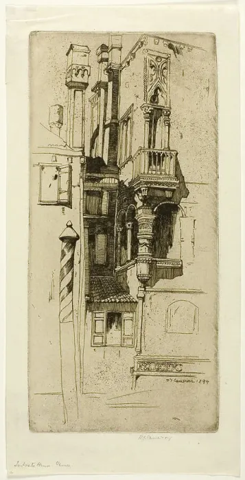 Framed Print : Tintoret's House, plate six from the North Italian Set, 1894. Creator: David Young Cameron Framed Print : Tintoret's House, plate six from the North Italian Set, 1894. Creator: David Young Cameron