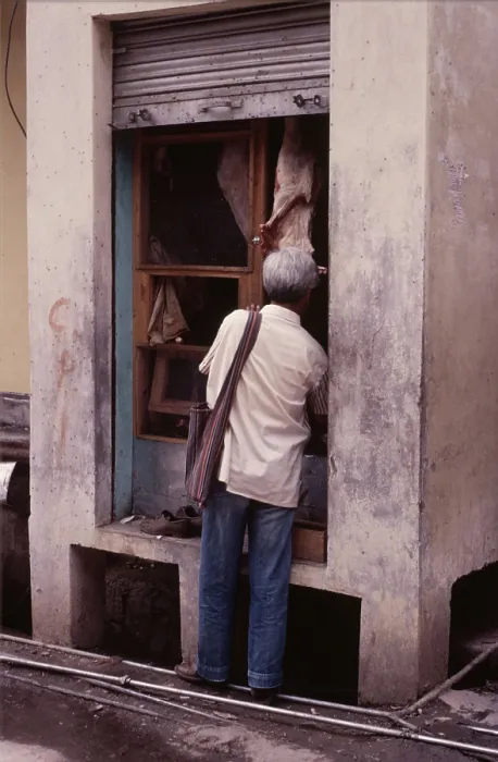Framed Print : Tiny butcher's shop, McLeod Ganj, Dharamsala, India, 1988. Creator: Amanda Waite. Tiny butcher's shop, McLeod Ganj, Dharamsala, India, 1988. Creator: Amanda Waite Framed Print : Tiny butcher's shop, McLeod Ganj, Dharamsala, India, 1988. Creator: Amanda Waite. Tiny butcher's shop, McLeod Ganj, Dharamsala, India, 1988. Creator: Amanda Waite