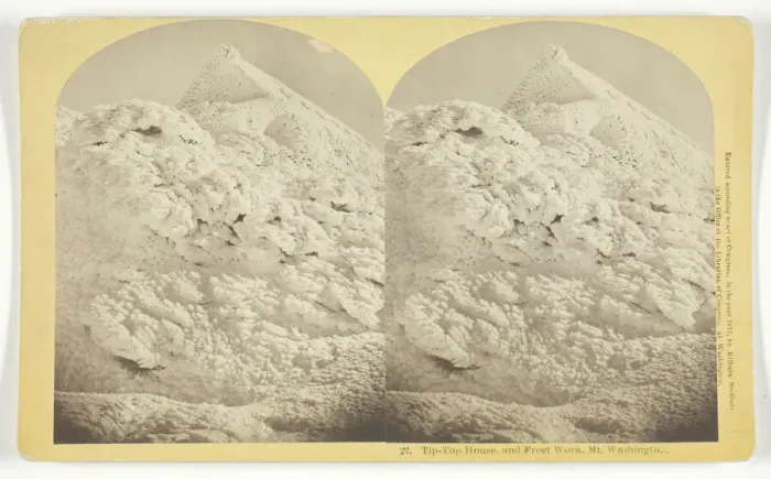 Framed Print : Tip-Top House and Frost Work. Mt. Washington, 1877. Creator: BW Kilburn Framed Print : Tip-Top House and Frost Work. Mt. Washington, 1877. Creator: BW Kilburn