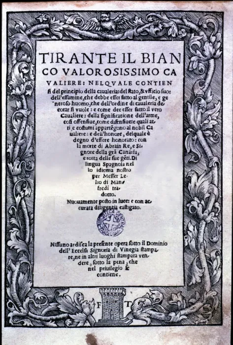 Framed Print : Tirant lo Blanc by Bernat Martorell, cover of the edition in Italian language, printed Framed Print : Tirant lo Blanc by Bernat Martorell, cover of the edition in Italian language, printed