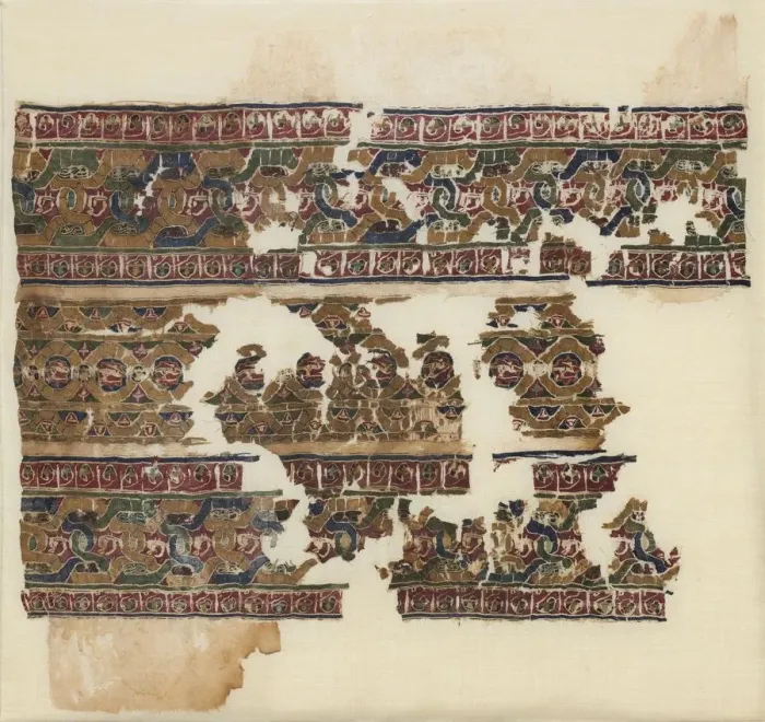 Framed Print : Tiraz with guilloche bands, 1075-1125. Creator: Unknown Framed Print : Tiraz with guilloche bands, 1075-1125. Creator: Unknown