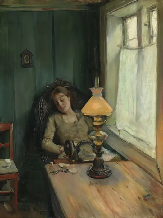 Framed Print : Tired, 1885. Creator: Christian Krohg Framed Print : Tired, 1885. Creator: Christian Krohg
