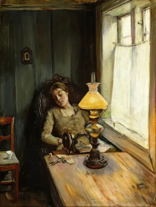 Framed Print : Tired. Artist: Krohg, Christian (1852-1925) Framed Print : Tired. Artist: Krohg, Christian (1852-1925)