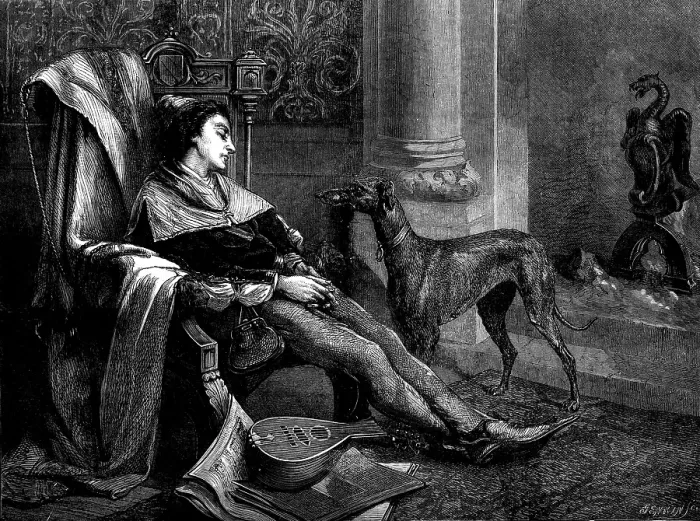 Framed Print : The Tired Attendant, by F. Huard, in the exhibition of the Society of British Artists, 1873. Creator: Jenkin Framed Print : The Tired Attendant, by F. Huard, in the exhibition of the Society of British Artists, 1873. Creator: Jenkin