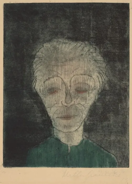 Framed Print : Tired Man (Self-Portrait), 1923. Creator: Walter Gramatté Framed Print : Tired Man (Self-Portrait), 1923. Creator: Walter Gramatté