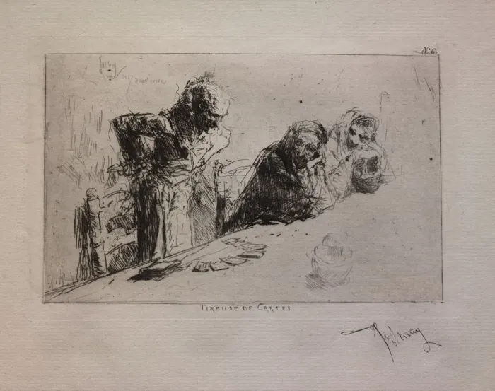 Framed Print : Tireuse de Cartes, 1867. Creator: Mariano Fortuny y Carbo (Spanish, 1838-1874) Framed Print : Tireuse de Cartes, 1867. Creator: Mariano Fortuny y Carbo (Spanish, 1838-1874)