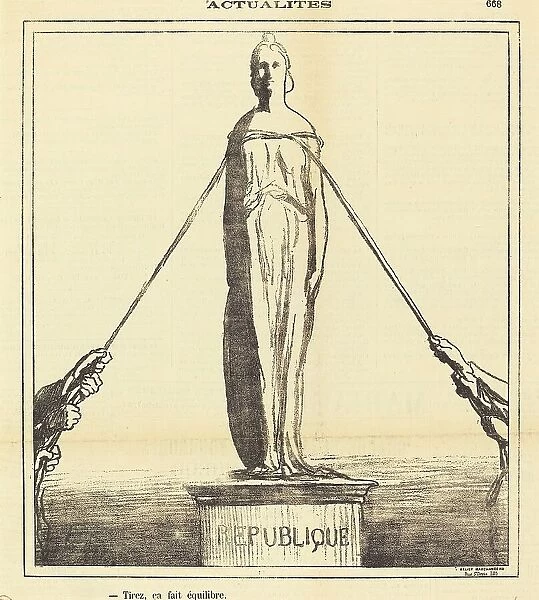 Tirez, ça fait équilibre, 1871. Creator: Honore Daumier
