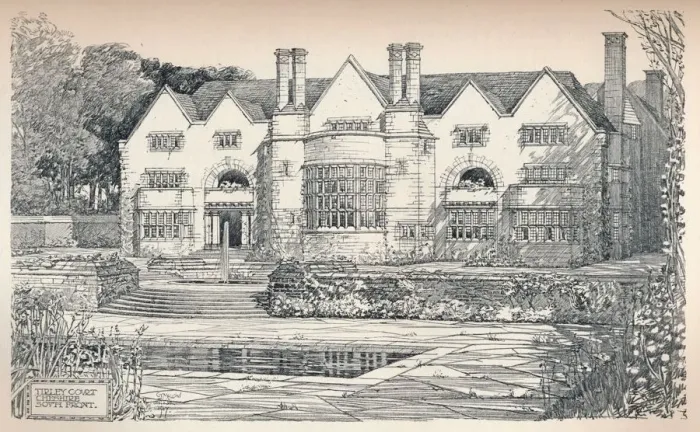 Framed Print : Tirley Court, Cheshire: South Front, 1906. Artist: Charles Edward Mallows Framed Print : Tirley Court, Cheshire: South Front, 1906. Artist: Charles Edward Mallows