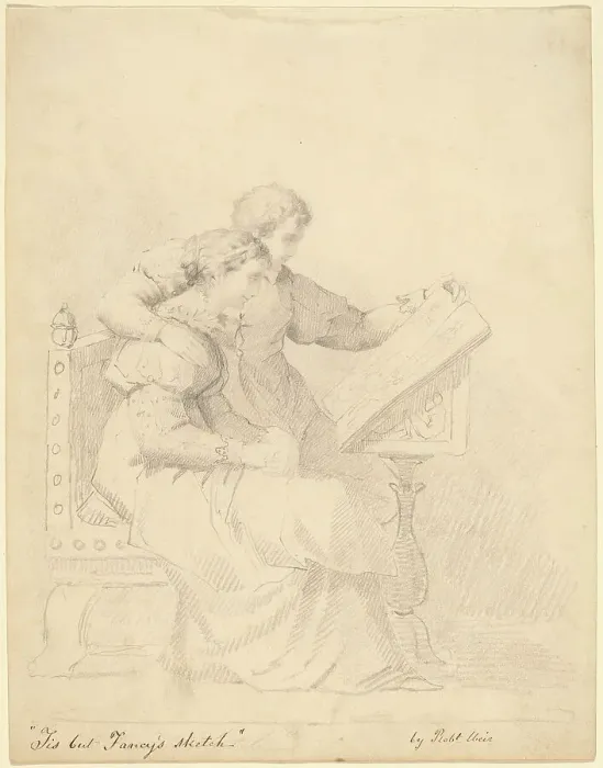 Framed Print : Tis but Fancy's Sketch, 1850s. Creator: Robert Walter Weir Framed Print : Tis but Fancy's Sketch, 1850s. Creator: Robert Walter Weir