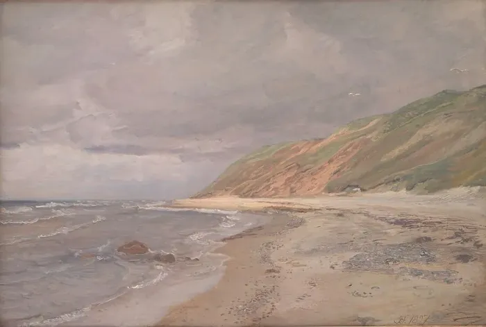 Framed Print : Tisvilde Beach - Gray weather, 1897. Creator: Joakim Skovgaard Framed Print : Tisvilde Beach - Gray weather, 1897. Creator: Joakim Skovgaard
