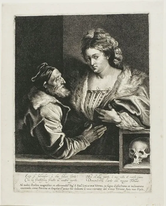 Framed Print : Titian and His Mistress, c. 1620. Creator: Lucas Vorsterman