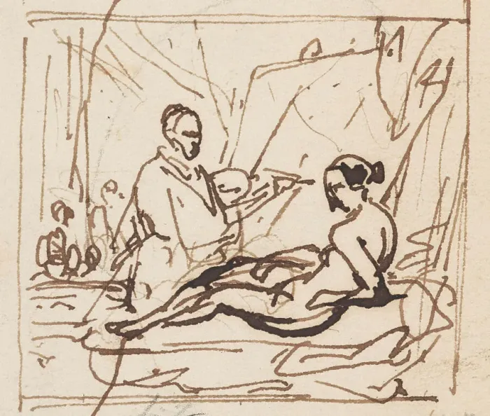 Framed Print : Titian Painting his Venus, (c1530s), c1860s. Creator: Nicaise de Keyser Framed Print : Titian Painting his Venus, (c1530s), c1860s. Creator: Nicaise de Keyser