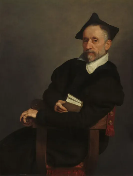 Framed Print : Titians Schoolmaster, c. 1575. Creator: Giovanni Battista Moroni Framed Print : Titians Schoolmaster, c. 1575. Creator: Giovanni Battista Moroni