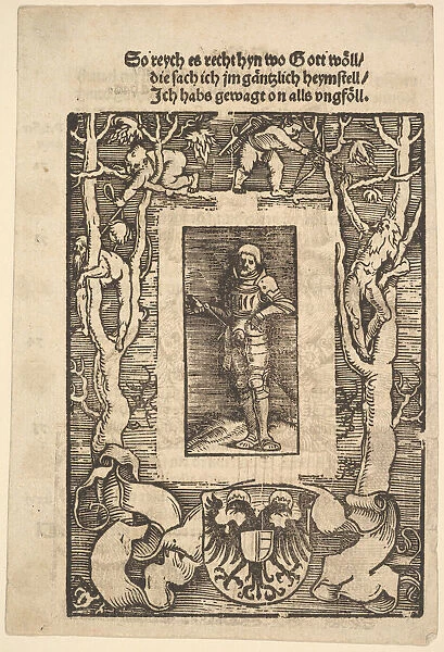 Title Border with Man in Armor in Center, 1513. Creator: Hans Baldung