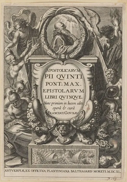 Framed Print : Title Page for Apostolicarvm PII Qvinti Pont. Max... 1640. Creator: Unknown Framed Print : Title Page for Apostolicarvm PII Qvinti Pont. Max... 1640. Creator: Unknown
