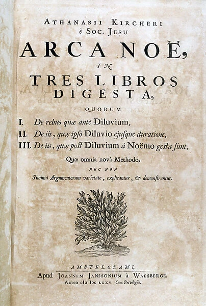 Title page of Arca Noe, 1675. Artist: Athanasius Kircher