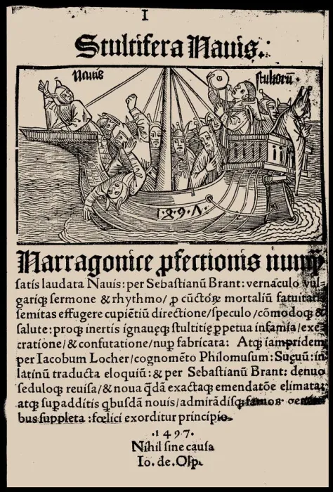 Framed Print : Title page of the book Ship of Fools by Sebastian Brant, 1497. Creator: Anonymous Framed Print : Title page of the book Ship of Fools by Sebastian Brant, 1497. Creator: Anonymous