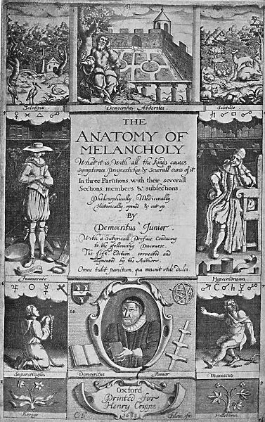Title-Page to Burtons Anatomy of Melancholy, 1628, 1628, (1903). Artist: Jacob Christoph Le Blon