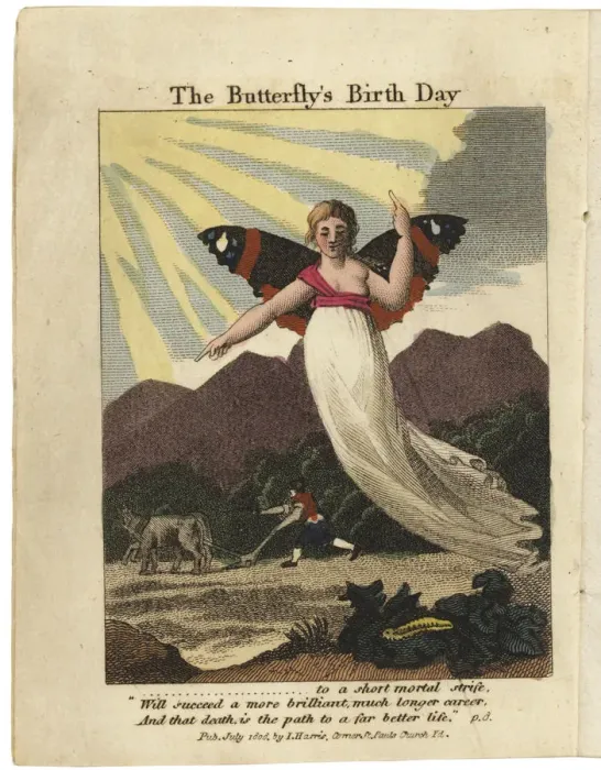 Framed Print : Title page from The Butterflys Birthday, St. Valentines Day, and Madam Whales Ball, 1808 Framed Print : Title page from The Butterflys Birthday, St. Valentines Day, and Madam Whales Ball, 1808