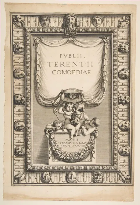 Framed Print : Title Page: Comedies of Terence (Publii Terentii Comoediae), 1642. Creator: Abraham Bosse Framed Print : Title Page: Comedies of Terence (Publii Terentii Comoediae), 1642. Creator: Abraham Bosse