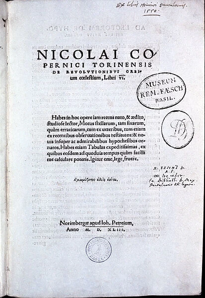 Title page of Copernicus De revolutionibus orbium coelestium, 1543