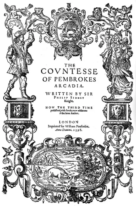 Framed Print : Title page of The Countess of Pembrokes Arcadia by Sir Philip Sidney, third edition, 1598 (1893) Framed Print : Title page of The Countess of Pembrokes Arcadia by Sir Philip Sidney, third edition, 1598 (1893)