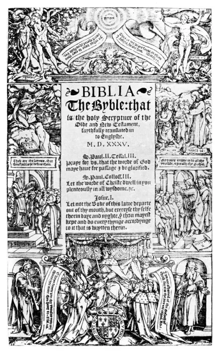Framed Print : Title page of the Coverdale Bible, 1535 (1926) Framed Print : Title page of the Coverdale Bible, 1535 (1926)