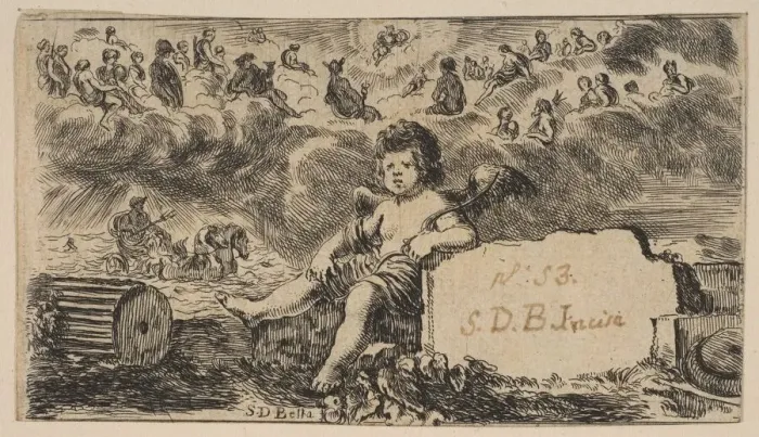 Framed Print : Title page: Cupid, from Game of Mythology (Jeu de la Mythologie), 1644 Framed Print : Title page: Cupid, from Game of Mythology (Jeu de la Mythologie), 1644