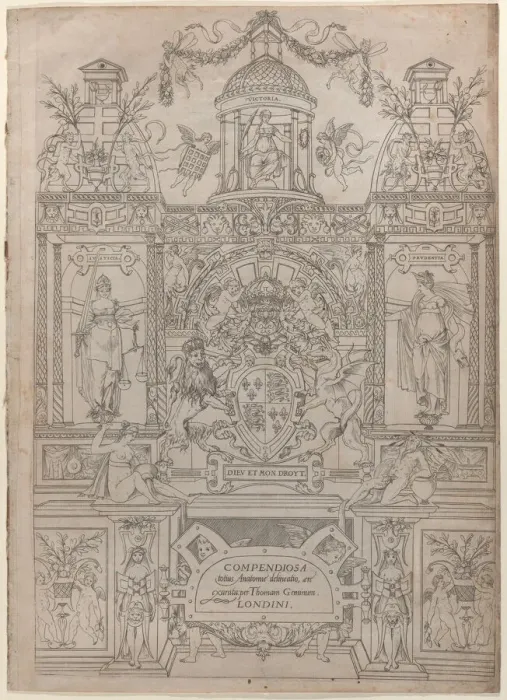 Framed Print : Title Page and Dedication for the Compendiosa totius Anatomiae delineatio Framed Print : Title Page and Dedication for the Compendiosa totius Anatomiae delineatio