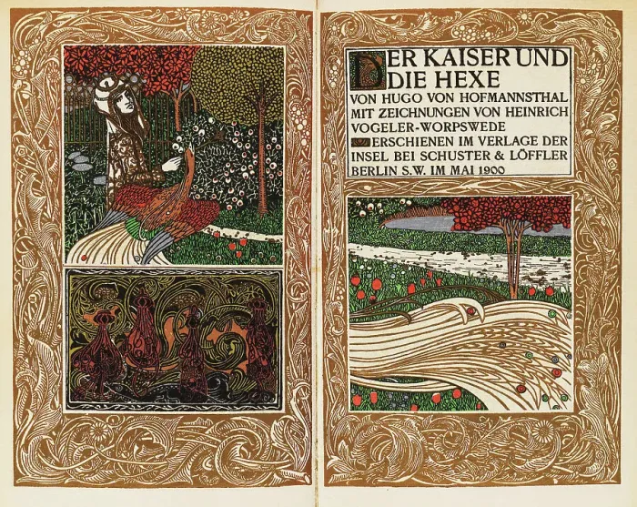 Framed Print : Title page of Der Kaiser und die Hexe (The Emperor and the Witch) by Hugo von Hofmannsthal, 1900. Creator: Vogeler, Heinrich (1872-1942). Title page of Der Kaiser und die Hexe (The Emperor and the Witch) by Hugo von Hofmannsthal, 1900 Framed Print : Title page of Der Kaiser und die Hexe (The Emperor and the Witch) by Hugo von Hofmannsthal, 1900. Creator: Vogeler, Heinrich (1872-1942). Title page of Der Kaiser und die Hexe (The Emperor and the Witch) by Hugo von Hofmannsthal, 1900
