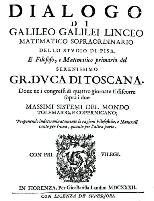 Framed Print : Title page of Dialogo, by Galileo, 1632 Framed Print : Title page of Dialogo, by Galileo, 1632