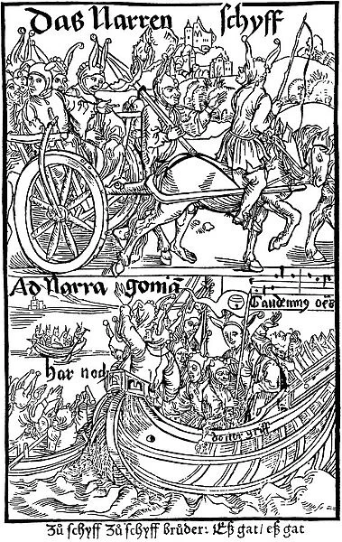 Title page of an edition of Ship of Fools, by Sebastian Brant, 1494. Artist: Albrecht Durer