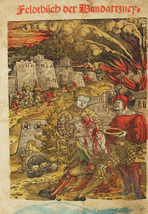 Framed Print : Title page of 'Feldtbuch von der Wundartzney' by Hans von Gersdorff, 1526. Creator: Anonymous Framed Print : Title page of 'Feldtbuch von der Wundartzney' by Hans von Gersdorff, 1526. Creator: Anonymous