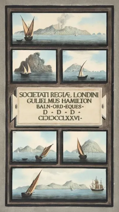 Framed Print : Title Page and Fronticepiece from Campi Phlegraei: Observations on the Volcanoes Framed Print : Title Page and Fronticepiece from Campi Phlegraei: Observations on the Volcanoes