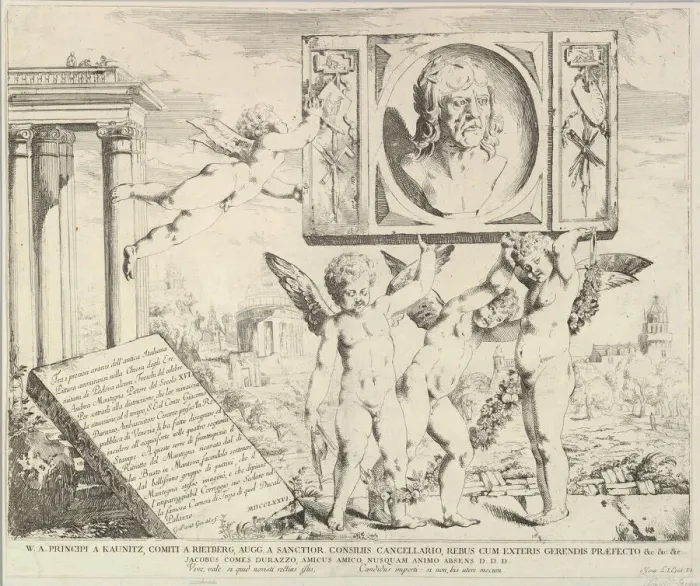 Framed Print : Title page: Homage to Mantegna, from The Story of Saints James Framed Print : Title page: Homage to Mantegna, from The Story of Saints James