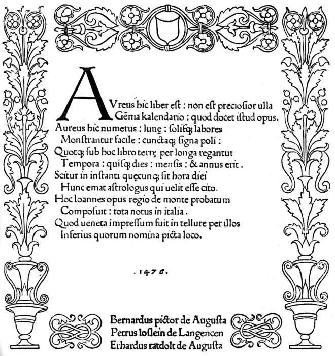 Framed Print : Title page of Kalendarium by Regiomontanus, 1476, (1893) Framed Print : Title page of Kalendarium by Regiomontanus, 1476, (1893)
