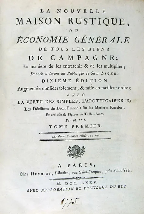Framed Print : Title page to La Nouvelle Maison Rustique, ou Economie Generale, 1775 Framed Print : Title page to La Nouvelle Maison Rustique, ou Economie Generale, 1775