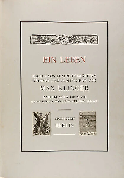 Title Page: A Life, 1884. Creator: Max Klinger