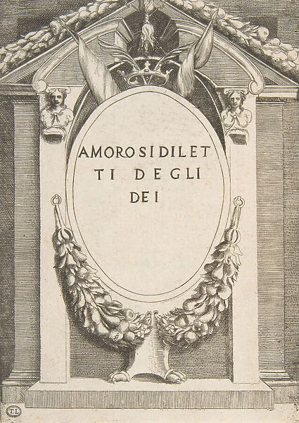 Title page to The Loves of the Gods, 1531-60. Creator: Giulio Bonasone