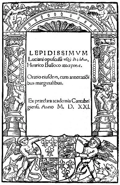 Title page of Lucian, 1521, (1893)