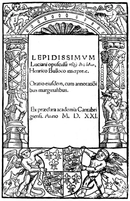 Framed Print : Title page of Lucian, 1521, (1893) Framed Print : Title page of Lucian, 1521, (1893)