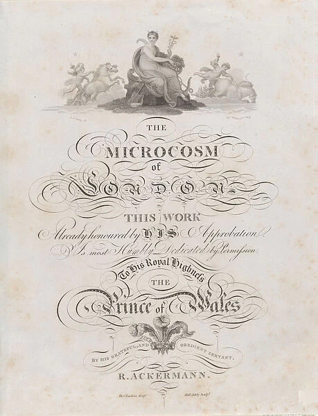 Title Page, The Microcosm of London, 1808. 1808. Creators: Robert Ashby