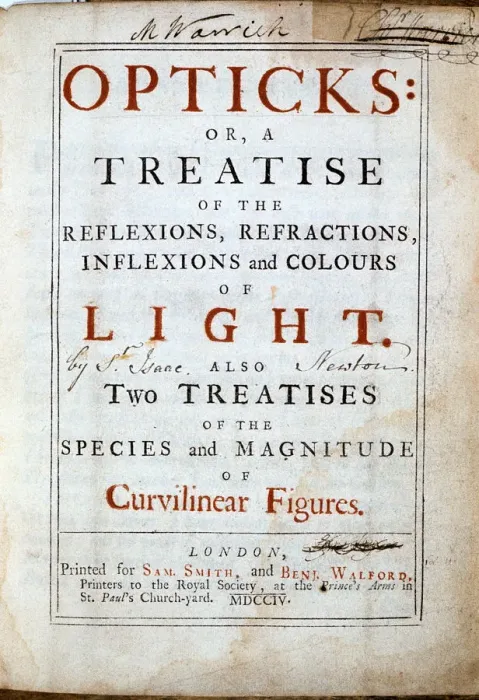 Framed Print : Title page of Opticks by English scientist and mathematician Isaac Newton, 1794 Framed Print : Title page of Opticks by English scientist and mathematician Isaac Newton, 1794