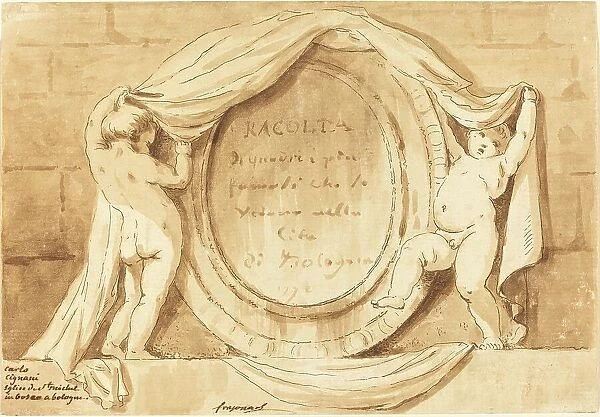 Title Page: Oval Design from the Church of San Michele de Bosco, Bologna, 1772. Creator: Jean Claude Richard Saint-Non