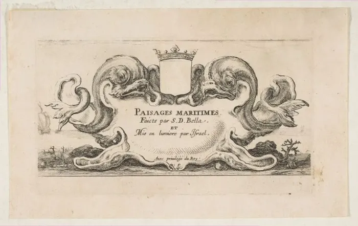 Framed Print : Title Page: Paisages maritimes, ca. 1644. Creator: Stefano della Bella Framed Print : Title Page: Paisages maritimes, ca. 1644. Creator: Stefano della Bella
